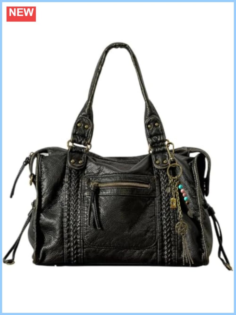 Large Hobo Crossbody Bag Faux Leather Tote Shoulder Purse with Pockets
